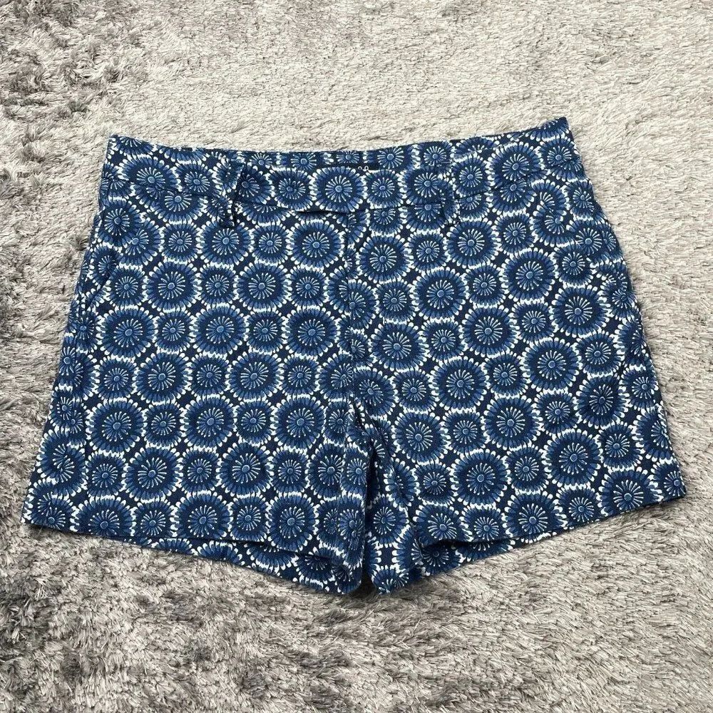 Level 99 Blue Floral Cindie Linen Short